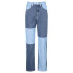 contrasting stitching high rise straight leg 5