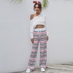 drawstring christmas snowflake pants7