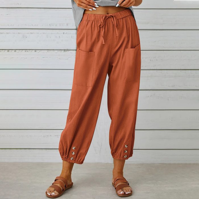 drawstring tie cotton trousers03 8