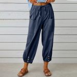 drawstring tie cotton trousers1ea 7
