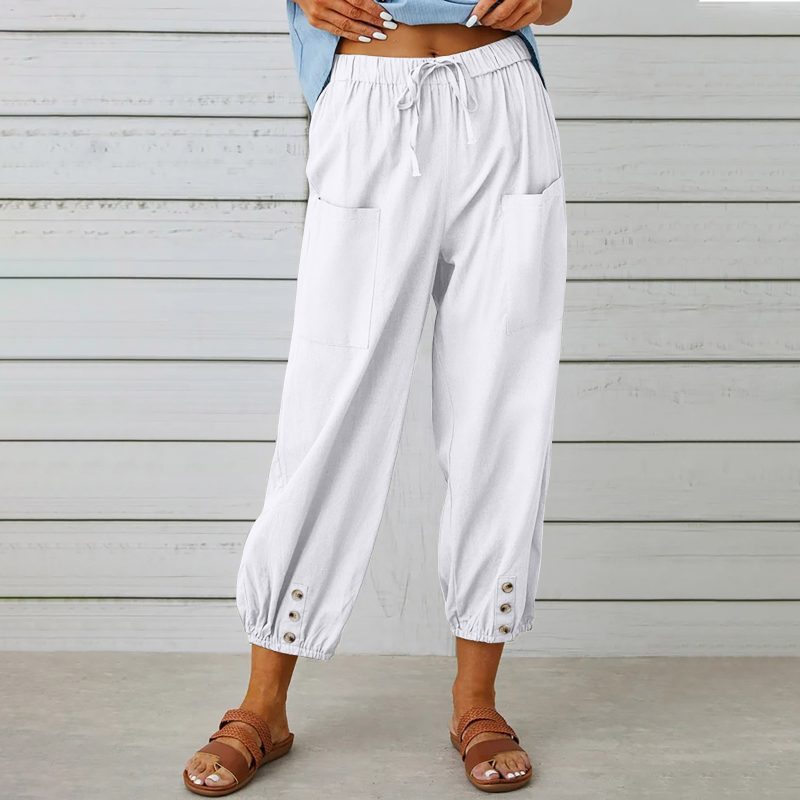 drawstring tie cotton trousers8