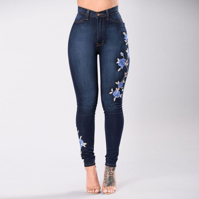 embroidered jeans flower5