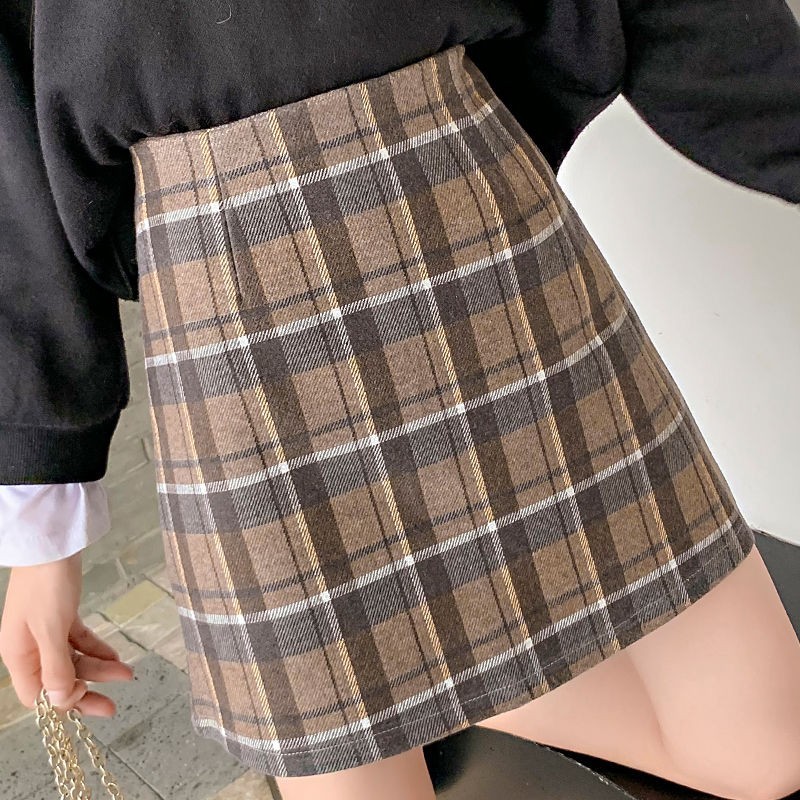 mini woolen short skirt5