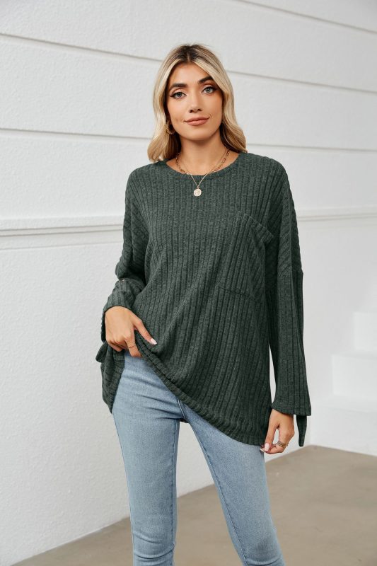 stripe fleece long sleeved t shirt6