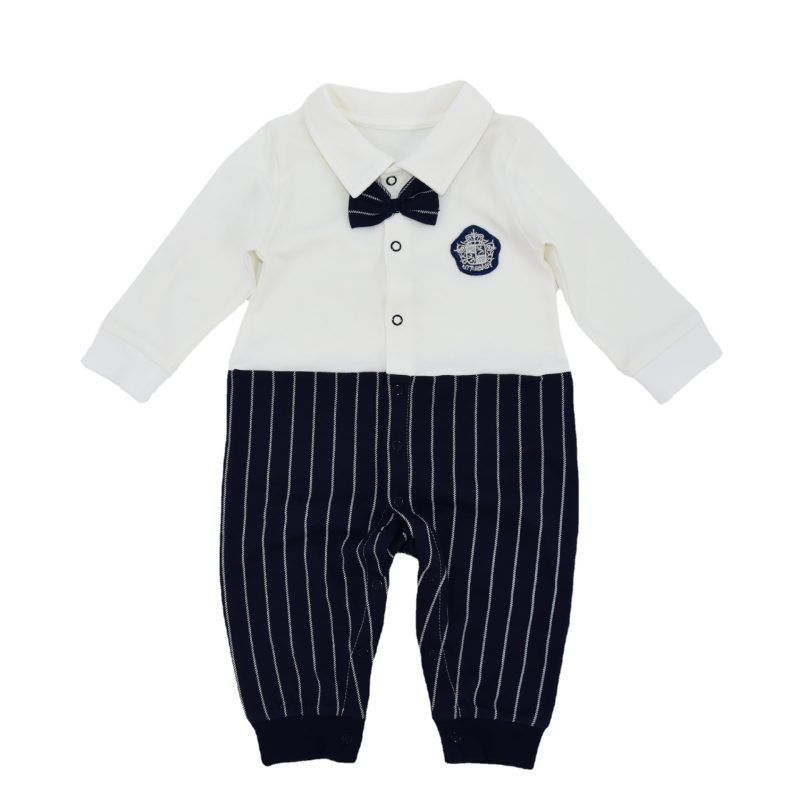 British Gentleman Boy Baby Crawling Cotton Suit