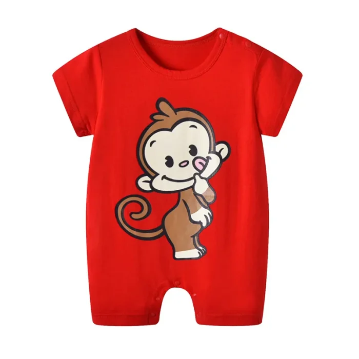 Lightweight cotton baby playsuit