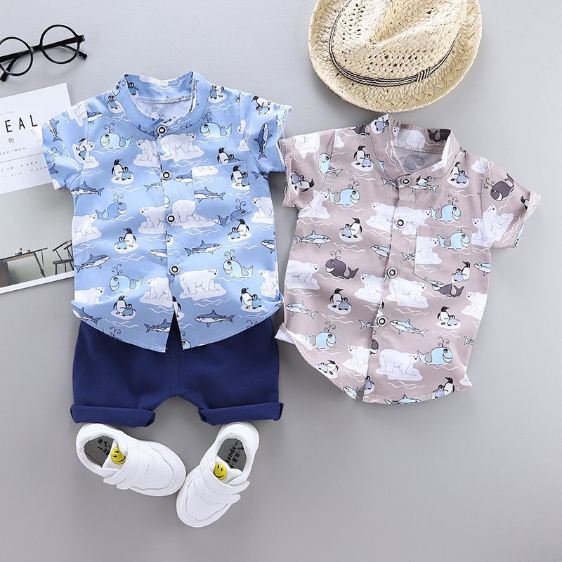 boy baby short sleeve suit 1 Toddler Boy Short Sleeve Fashion Set