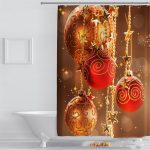 christmas balls polyester shower curtain 33 1