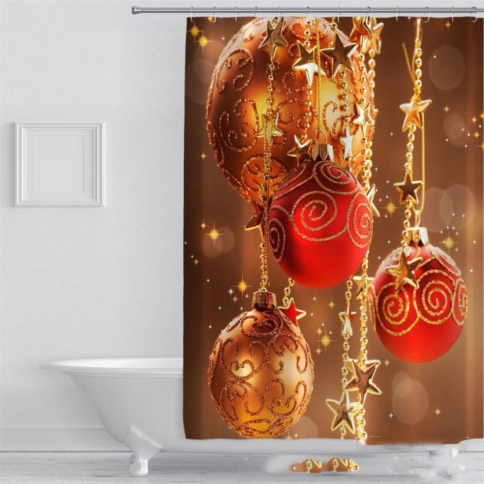 christmas balls polyester shower curtain 33 1