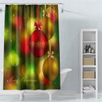 christmas balls polyester shower curtain 33 3