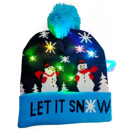 christmas knitted beanie with lights1 1