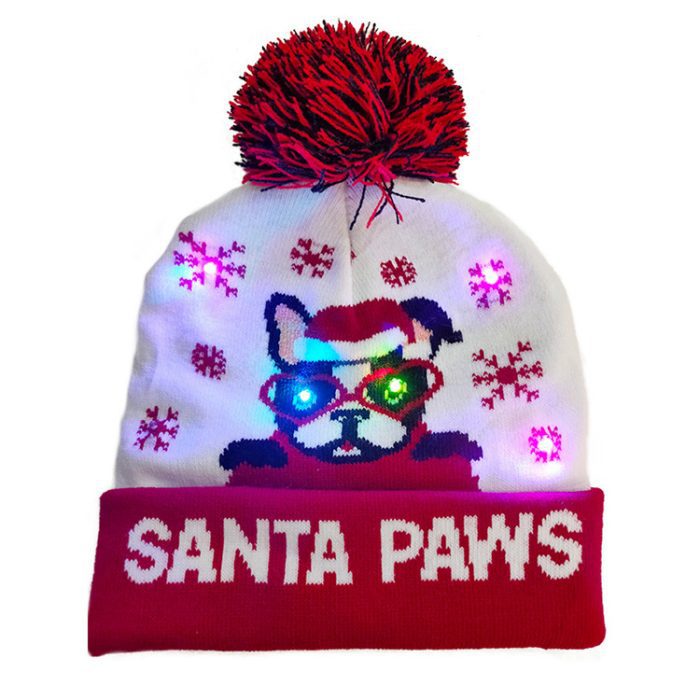 christmas knitted beanie with lights2 1