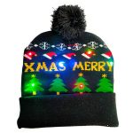 christmas knitted beanie with lights95