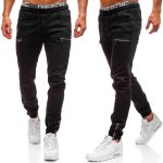 denim fabric frosted zipper design sports jeans1 001