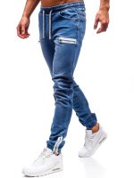 denim fabric frosted zipper design sports jeans1 0014