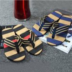 fashion men summer stripe flip flops