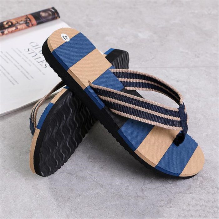 fashion men summer stripe flip flops0 6