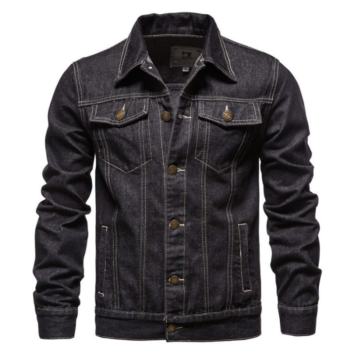 mens denim cotton casual slim jacket5 7