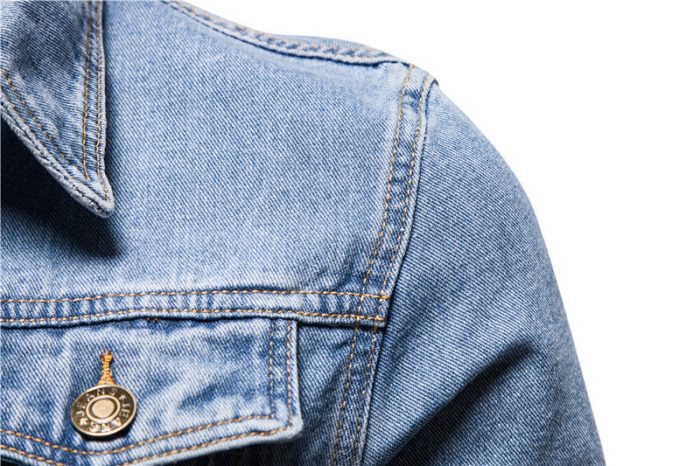 mens denim cotton casual slim jacket7b5