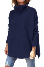 mid length turtleneck batwing with slit hem6 6
