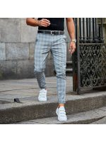 plaid print pants mens casual8 6