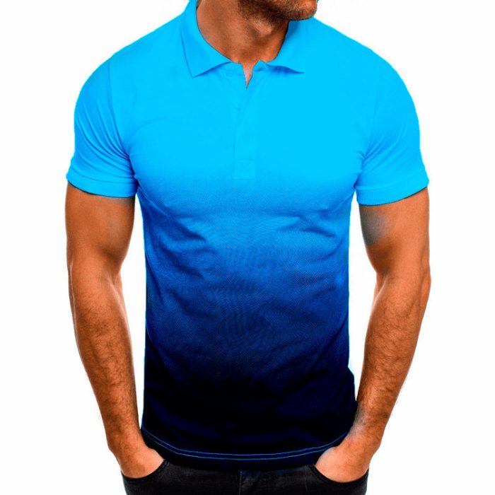 slim gradient print polo t shirt3 7