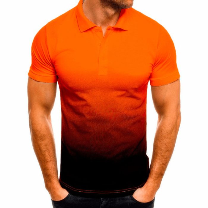 slim gradient print polo t shirt7