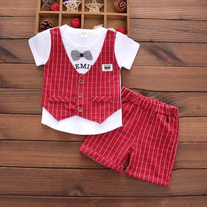 Baby boy short sleeve vest set