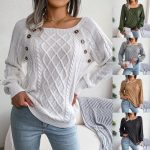 square neck knitted top