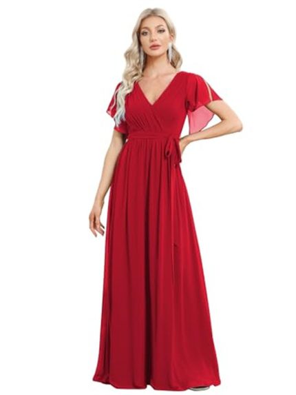 Stylish Women’s Chiffon V-neck Dress