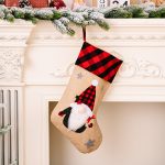 Embroidered Plaid Holiday Stocking