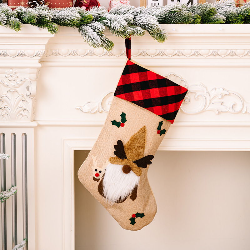 Christmas Stocking with Red and Black Design