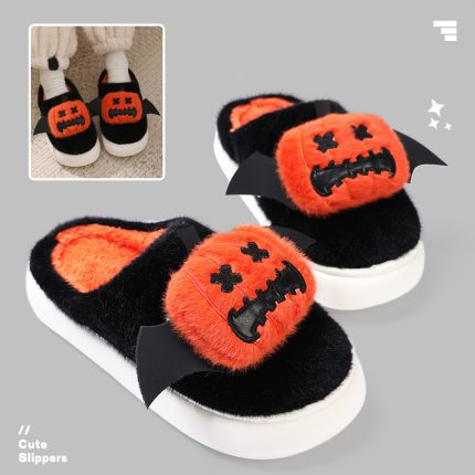 Comfortable Plush Pumpkin Shoes for Fall