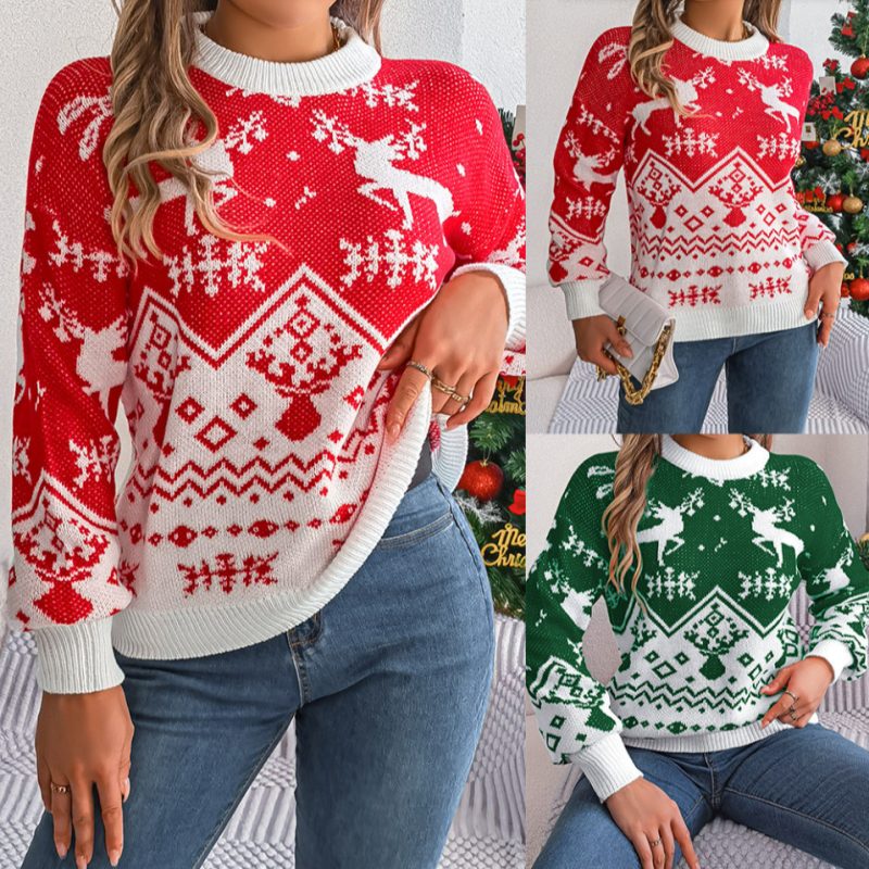 Deer Pattern Sweater for Women
