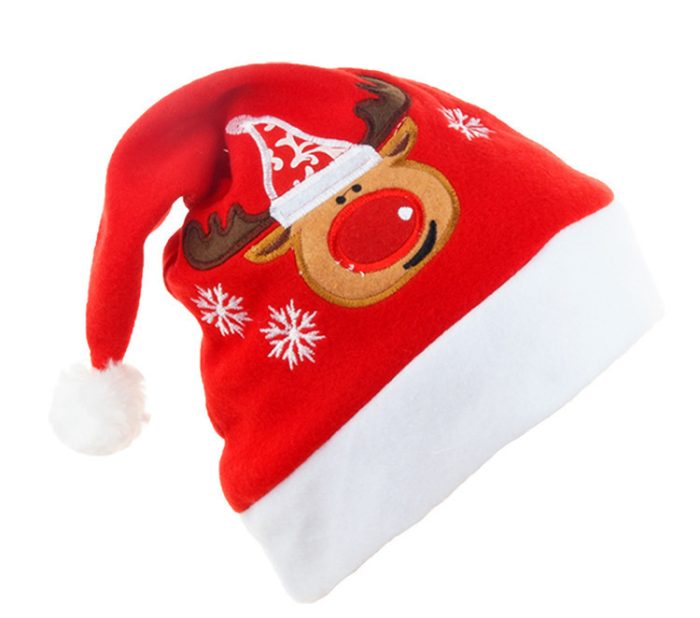 Elk Embroidered Christmas Hat