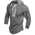 Lace-Up Hooded Sweatshirt for Men
