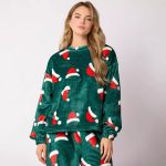 Holiday-Themed Women's Pajama Set Featuring Santa Claus