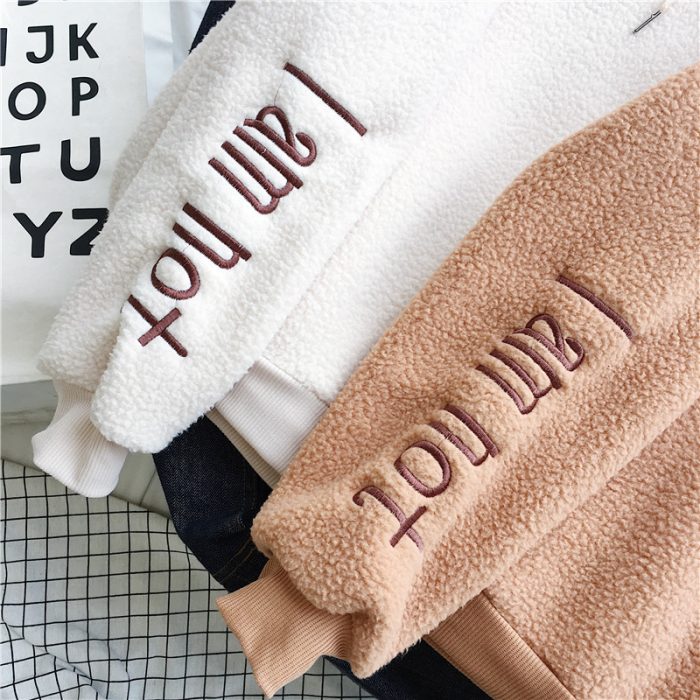 Warm Thick Hooded Fleece Pullover for Ladies