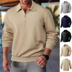 Stylish Solid Color Zip Sweatshirt for Men