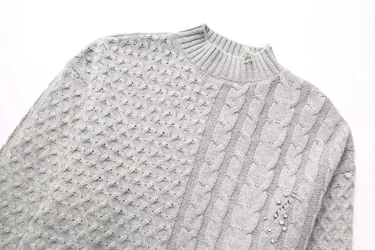 Woven Sweater for Women with Rivets