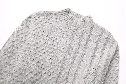 Woven Sweater for Women with Rivets