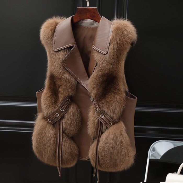 Faux Fur Padded Vest for Autumn Fashion