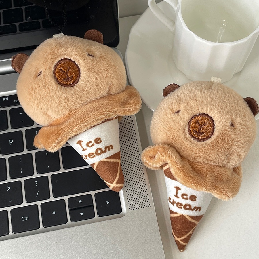 Adorable Capybara Ice Cream Plush Toy for Kids2 Adorable Capybara Soft Toy Featuring Ice Cream Theme