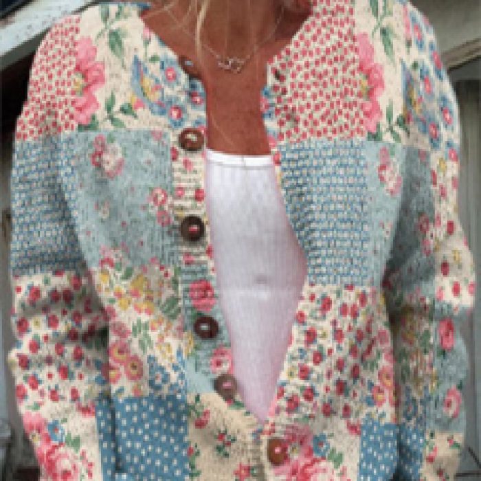 Stylish Knitted Cardigan for Women with Print