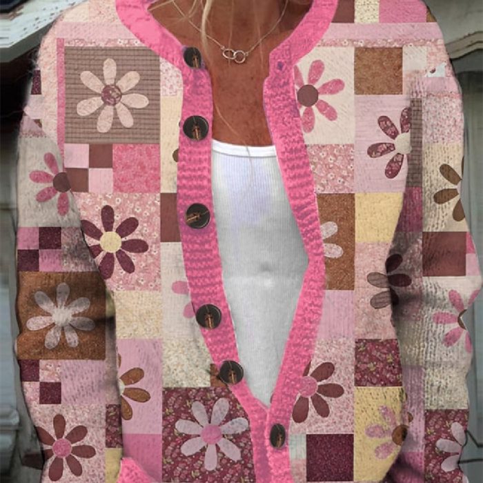 Fashionable Women's Cardigan with Digital Designs