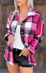 Trendy Checkered Shirt Jacket for Women