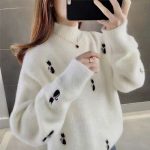 Chic Women's Waterproof Mink Velvet Knitwear