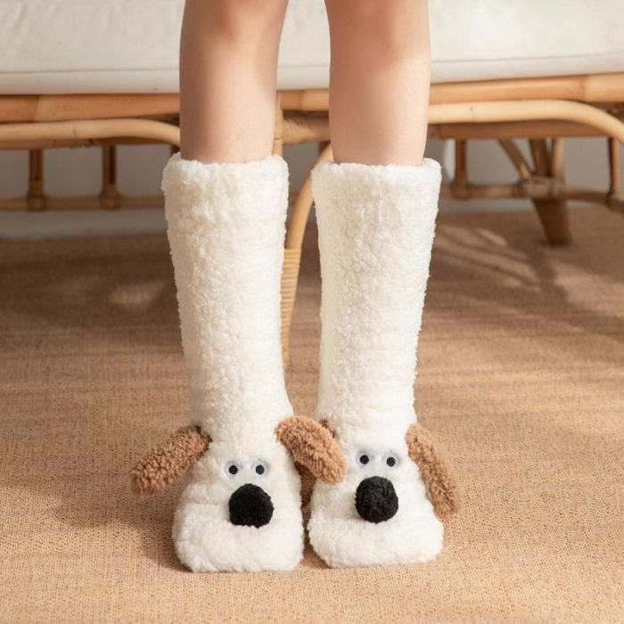 Cute Cartoon Dog Winter Socks for Women