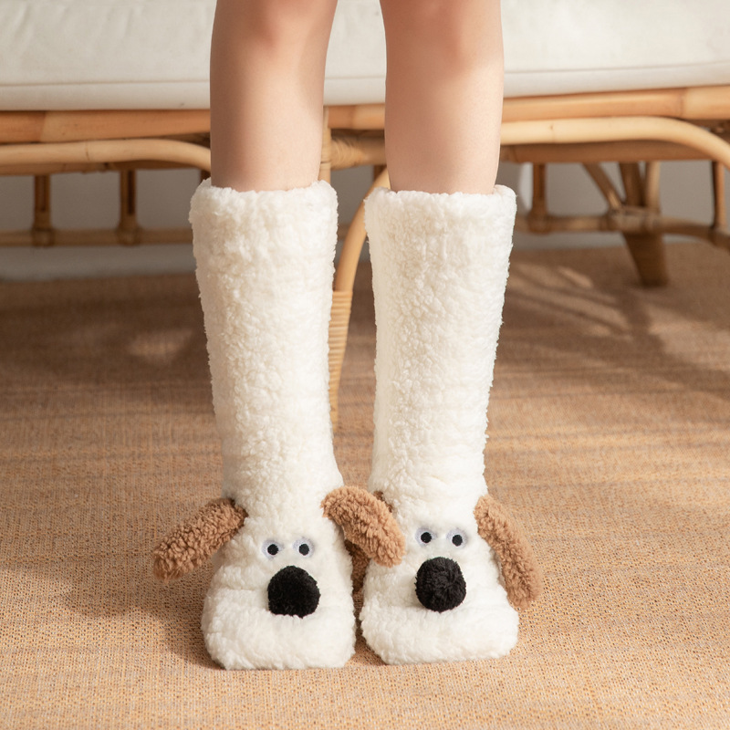 Cute Cartoon Dog Winter Socks for Women