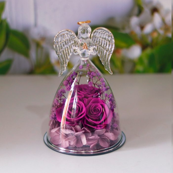 Elegant Flower Gift Box with Angel Motif